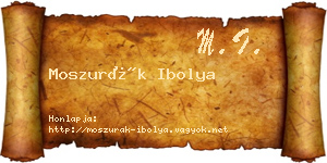 Moszurák Ibolya névjegykártya